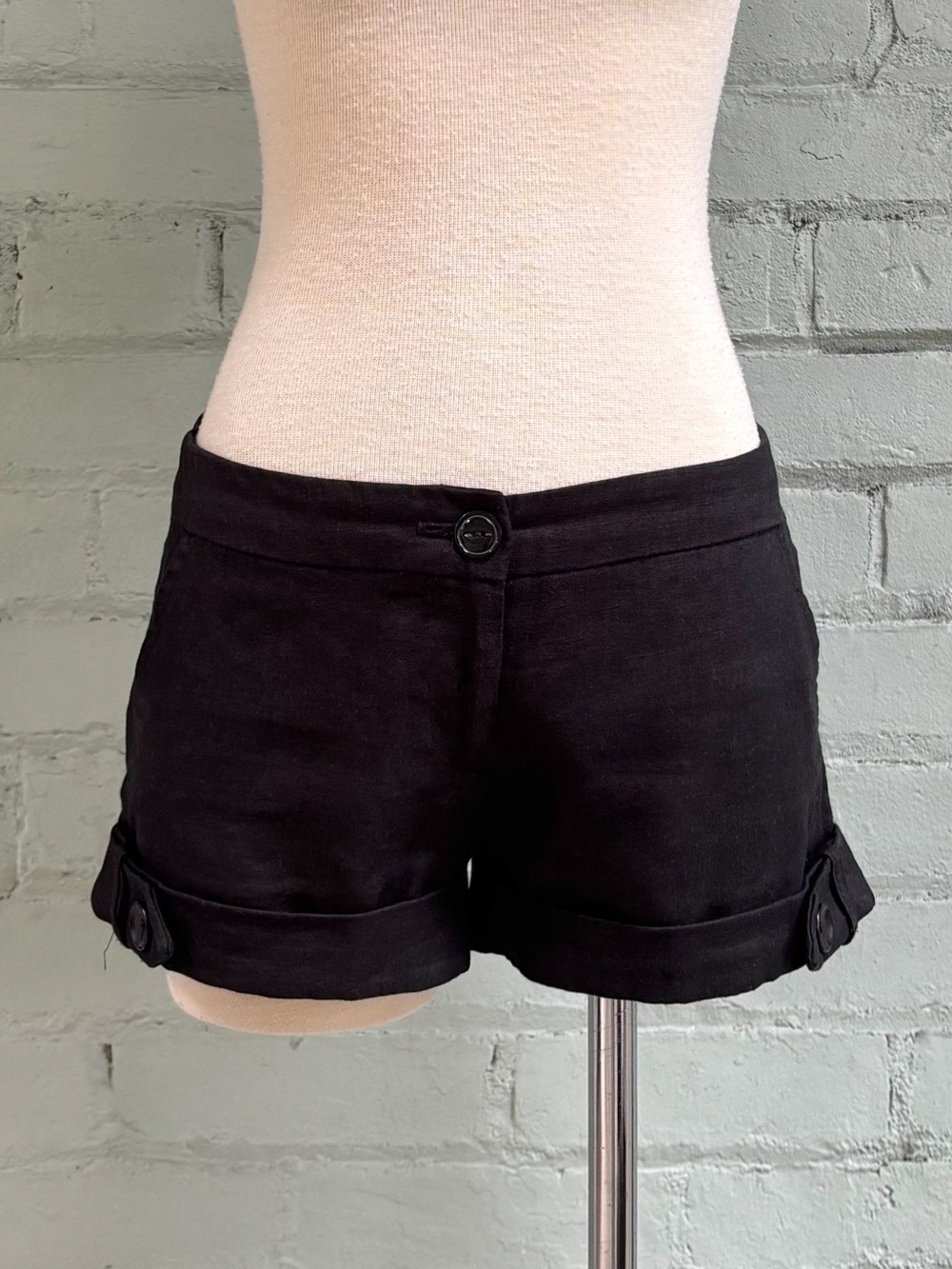 Vintage Black Low Rise Bootie Shorts by Necessary Objects